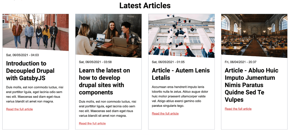 List of latest articles shown as cards List of latest articles shown as cards