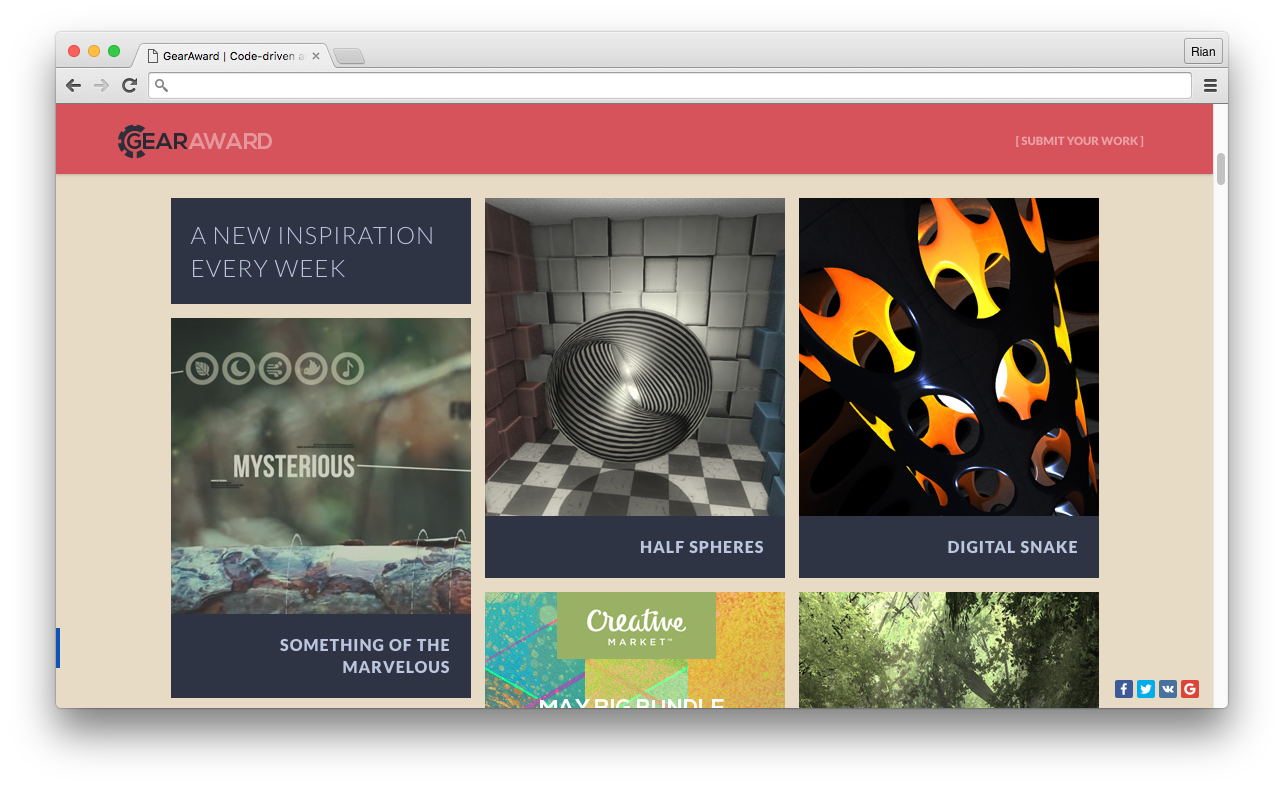 GearAward, Karya seni dengan koding