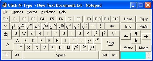 Click-N-Type virtual keyboard