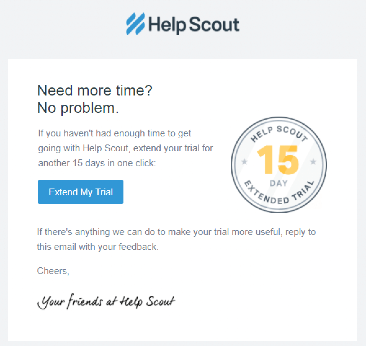 SaaS Re-engagement Emails: Screenshot of Help Scout's email