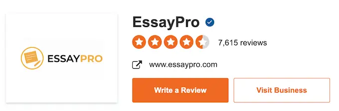 essaypro.com reviews on SiteJabber are positive