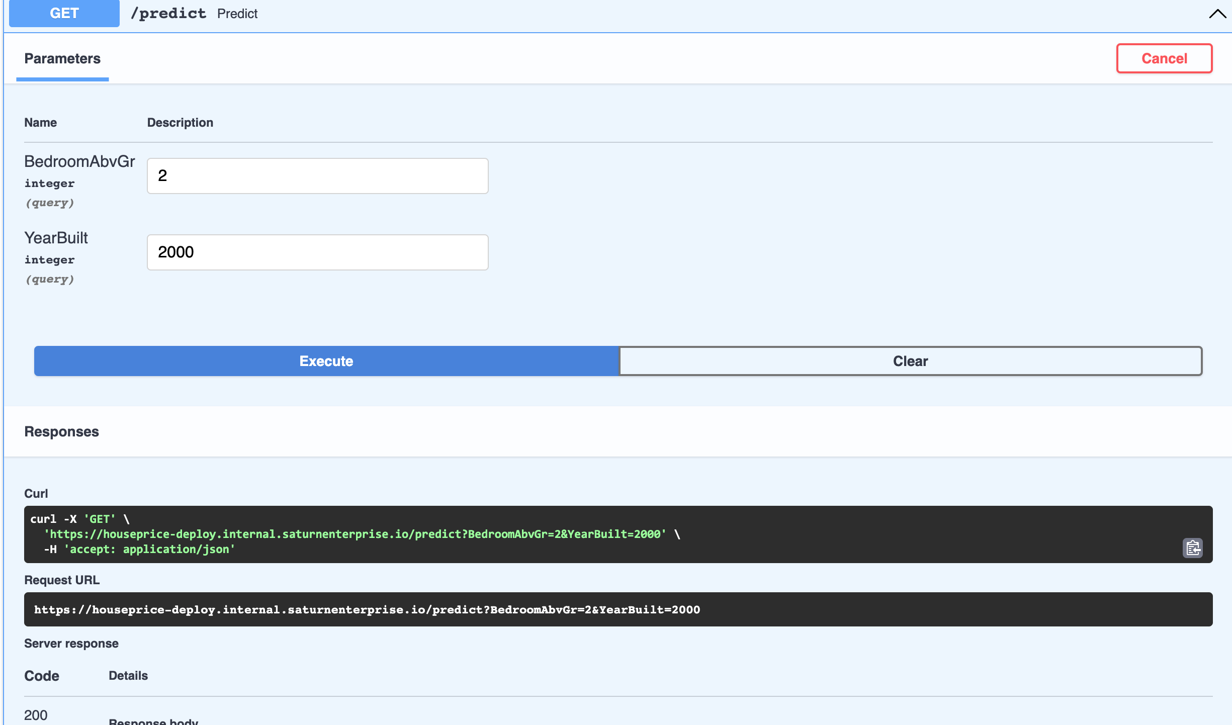 Interactive API documentation