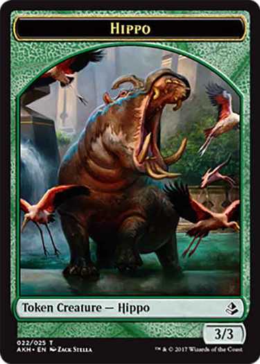 3/3 Green Hippo Creature Token | MTG.onl Tokens