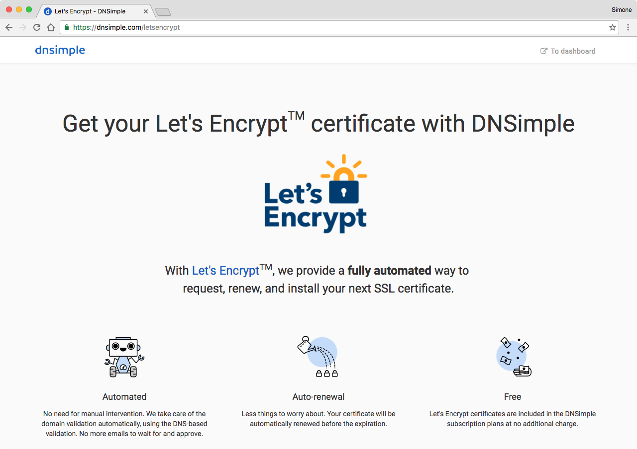 DNSimple and Let's Encrypt