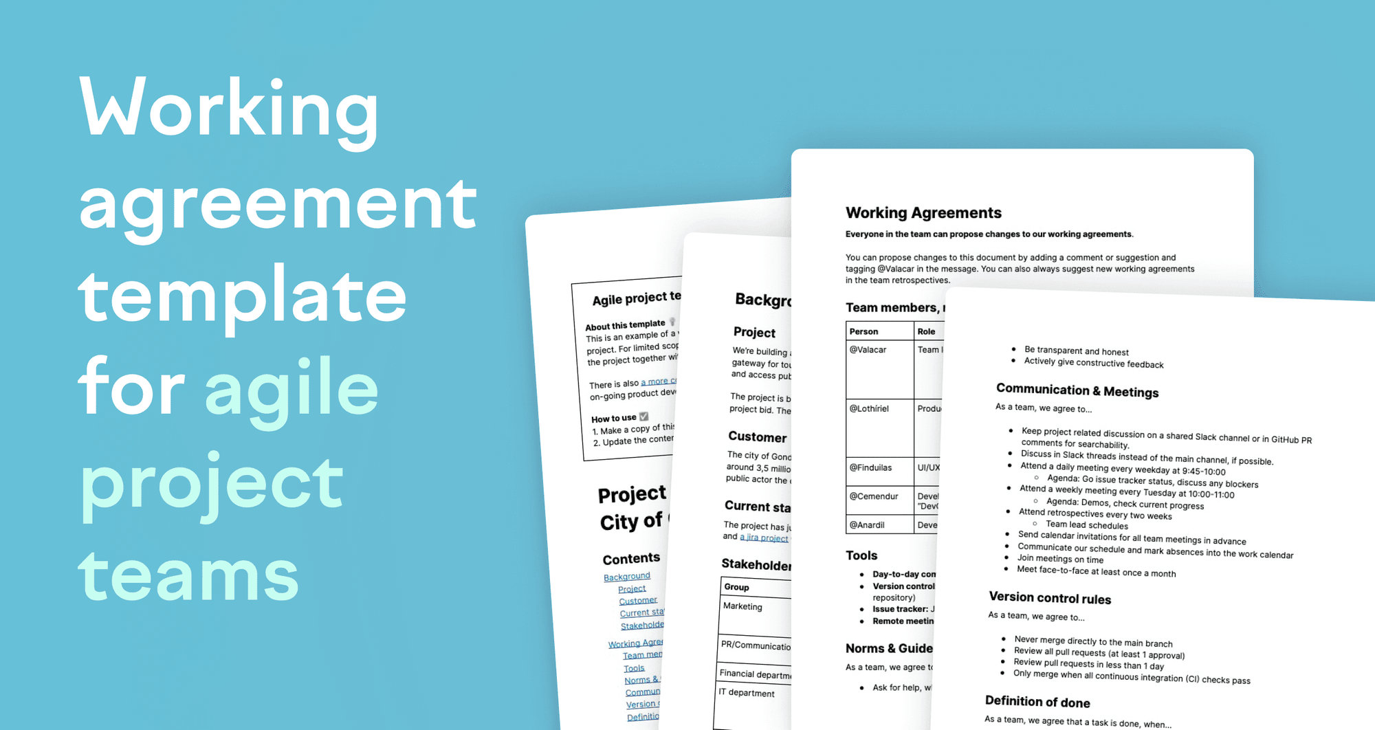 Agile Team Working Agreement Template