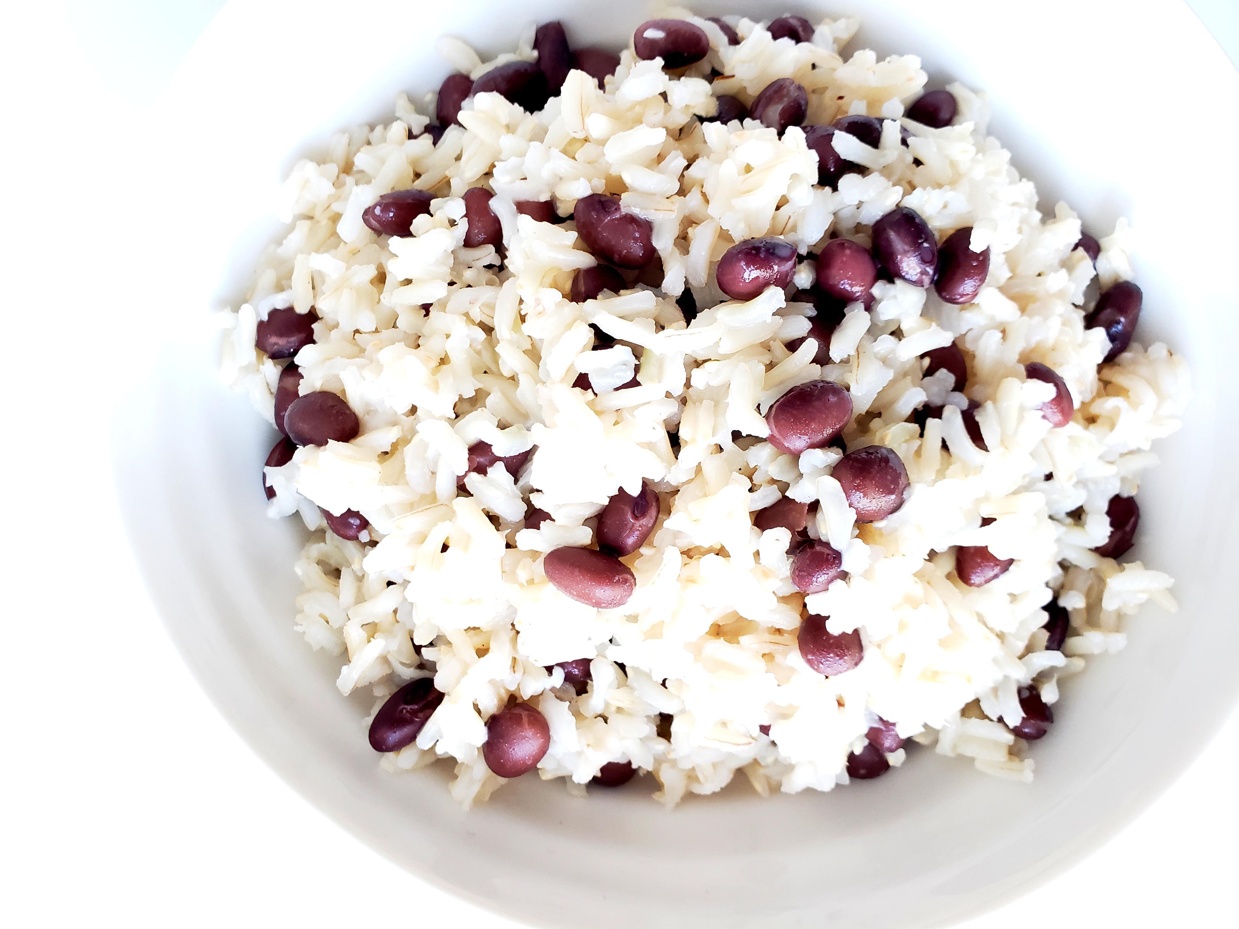 Bowl of Coconut Jasmine Rice with Black Beans