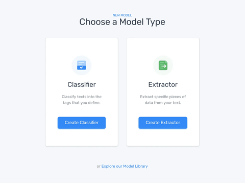  MonkeyLearn's Sentiment Analysis Builder: Wählen Sie ein Modell