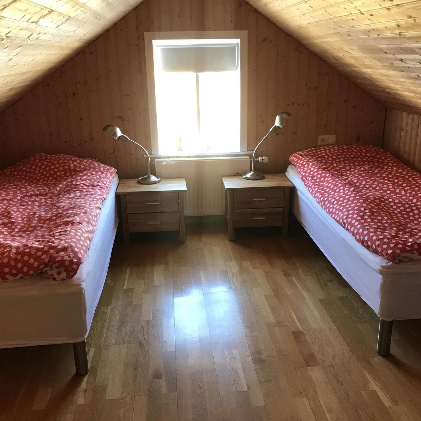 In the attic there is another bedroom with two single beds: perfect for children