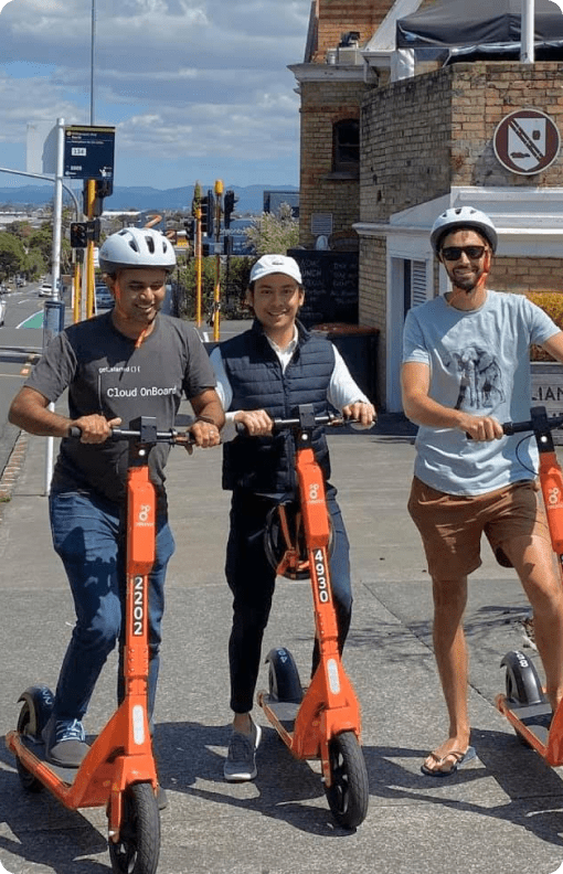 George with two foreign clients