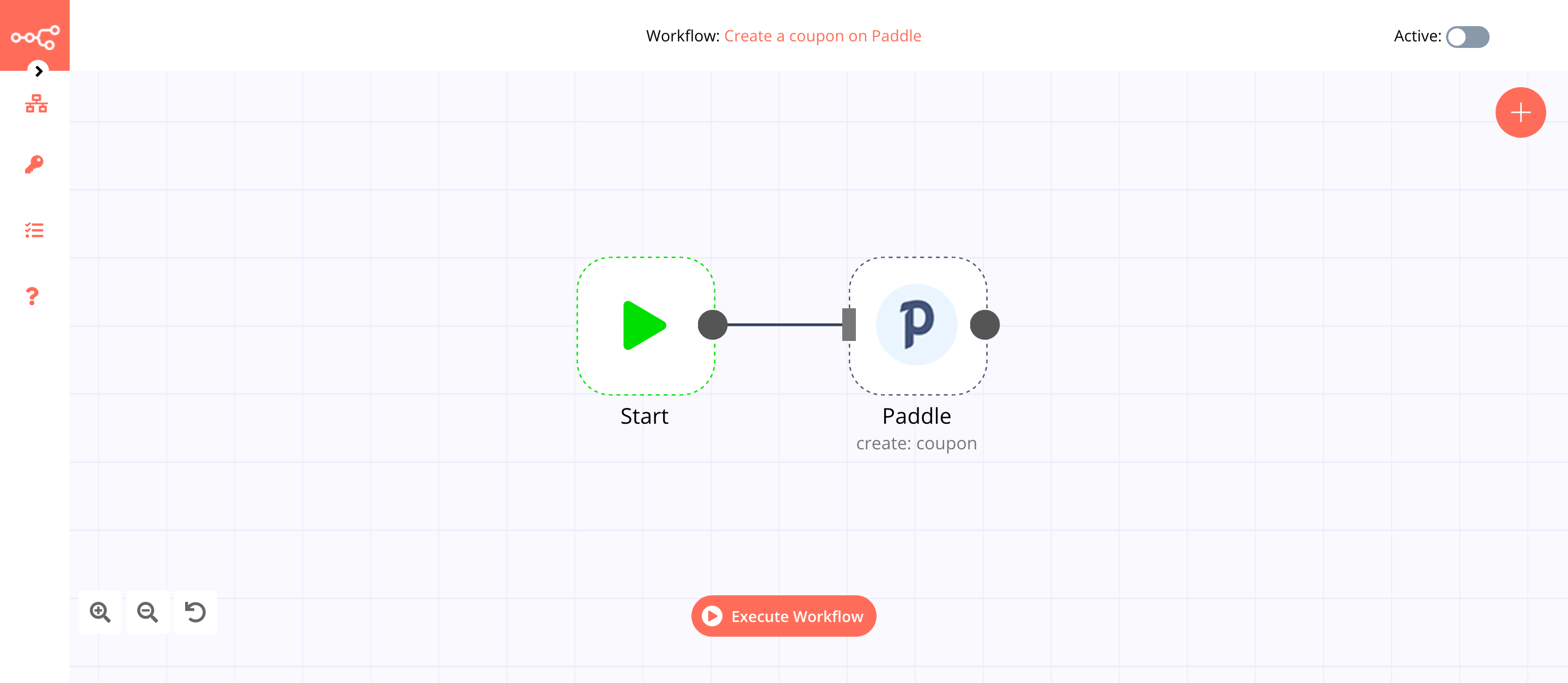 A workflow with the Paddle node