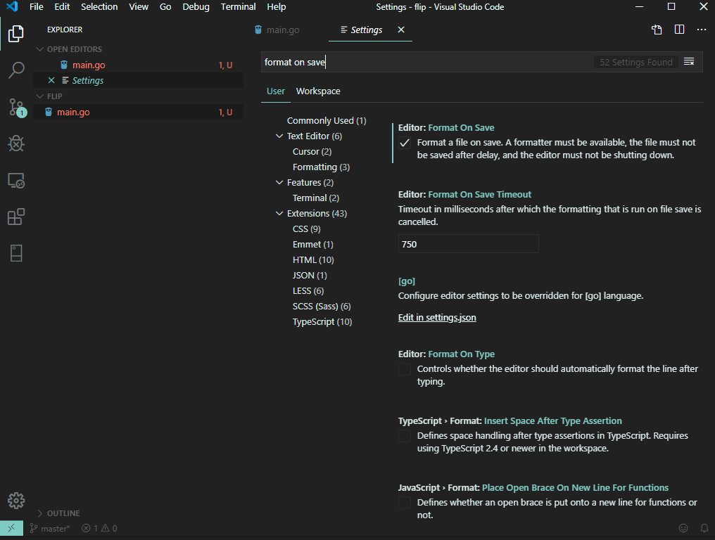 vs code auto format