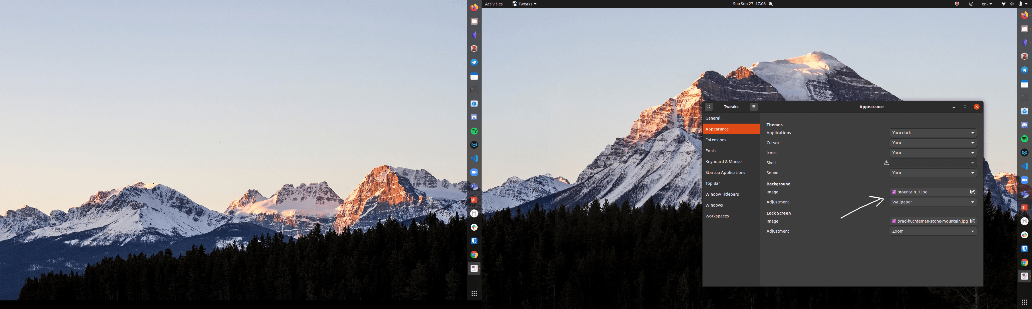 Using a dual-screen wallpaper on Ubuntu