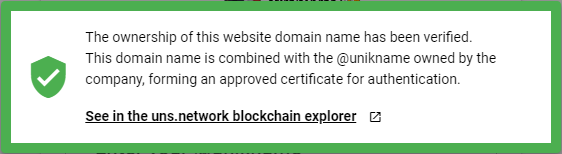 Unikname Connect trust certificate link