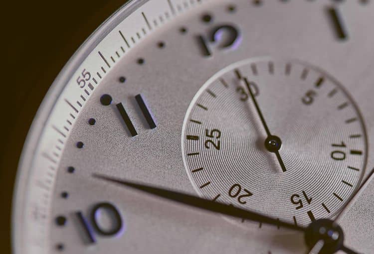 Uhr Uhr zeigt Dauer an