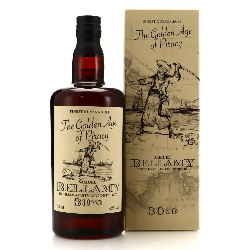Image of the front of the bottle of the rum The Golden Age of Piracy Samuel Bellamy