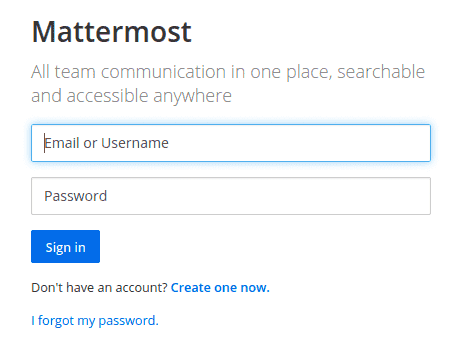 Login Mattermost