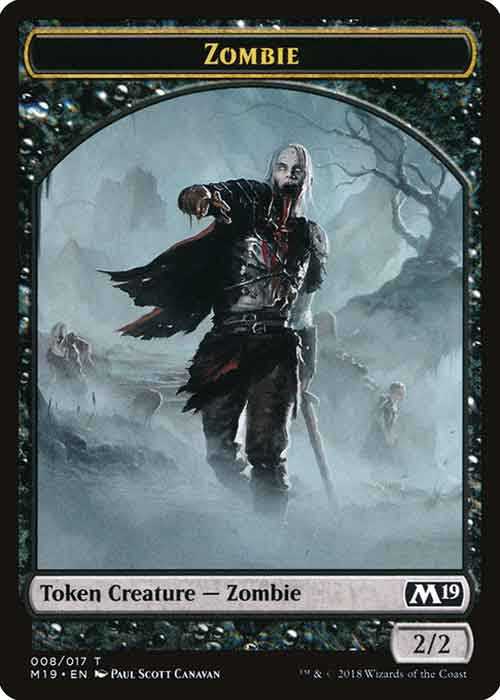 2/2 Black Zombie Creature Token MTG.onl Tokens