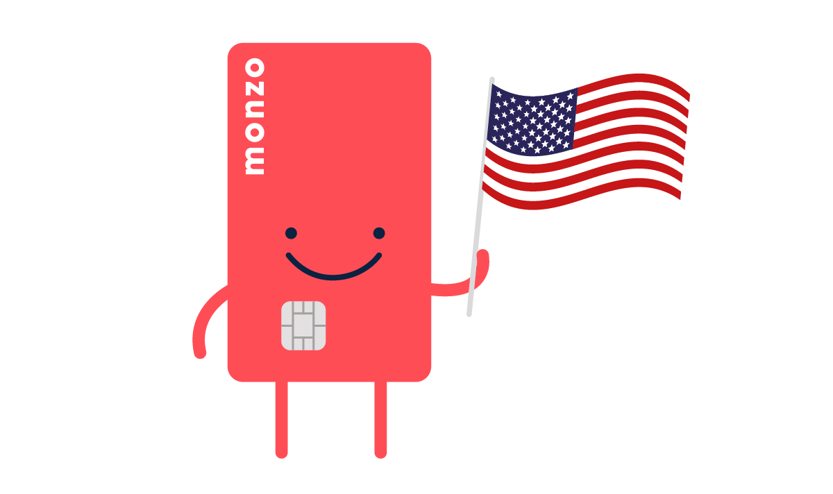 Illustration of hot chip holding an american flag