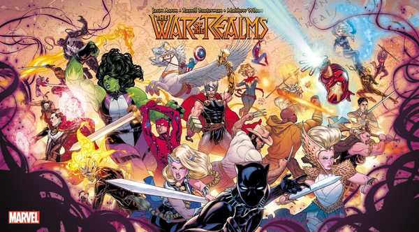 poster de a guerra dos reinos da marvel comics