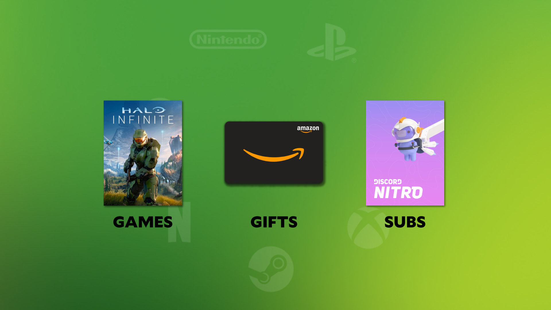 Games, gift cards, and subscriptions in the Salad storefront
