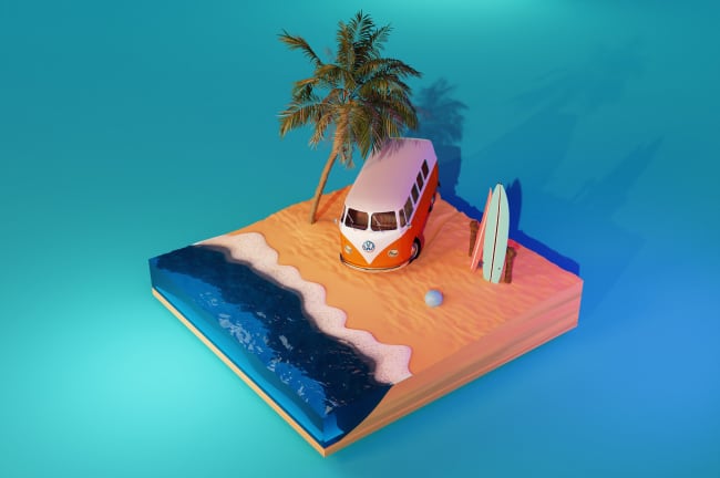 Beach diorama