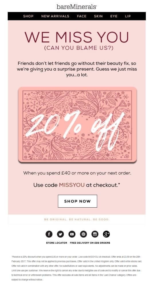 A email copy with a discount