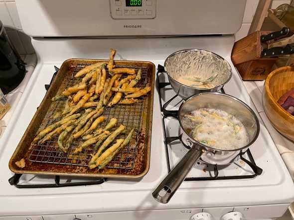 Full tempura frying setup