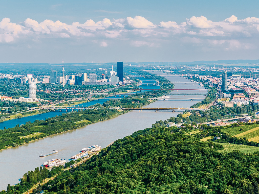 The Danube River and Danube Island
