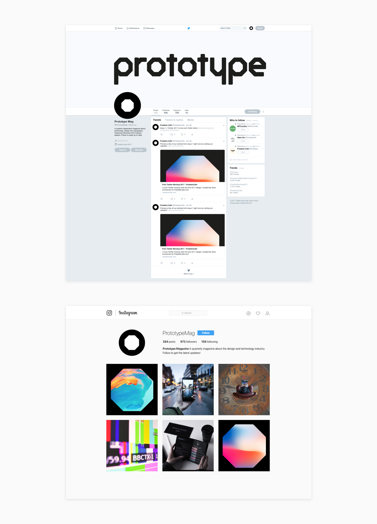 How the brand is presented on twitter and instagram