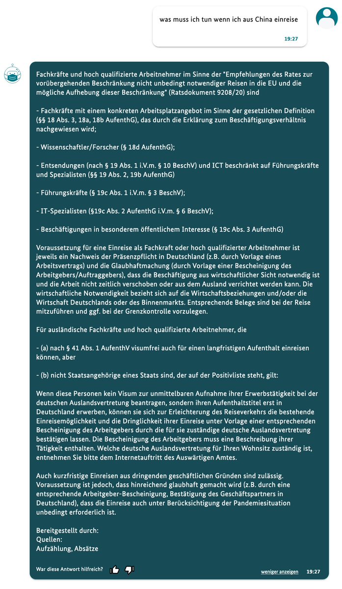 Voraussetzung für eine Einreise als Fachkraft oder hoch qualifizierter Arbeitnehmer ist jeweils ein Nachweis der Präsenzpflicht in Deutschland (z.B. durch Vorlage eines Arbeitsvertrags) und die Glaubhaftmachung (durch Vorlage einer Bescheinigung des Arbeitgebers/Auftraggebers), dass die Beschäftigung aus wirtschaftlicher Sicht notwendig ist und die Arbeit nicht zeitlich verschoben oder aus dem Ausland verrichtet werden kann. Die wirtschaftliche Notwendigkeit bezieht sich auf die Wirtschaftsbeziehungen und/oder die Wirtschaft Deutschlands oder des Binnenmarkts. Entsprechende Belege sind bei der Reise mitzuführen und ggf. bei der Grenzkontrolle vorzulegen. Für ausländische Fachkräfte und hoch qualifizierte Arbeitnehmer, die (a) nach § 41 Abs. 1 AufenthV visumfrei auch für einen langfristigen Aufenthalt einreisen können, aber (b) nicht Staatsangehörige eines Staats sind, der auf der Positivliste steht, gilt: Wenn diese Personen kein Visum zur unmittelbaren Aufnahme ihrer Erwerbstä