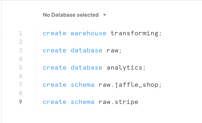Snowflake - Create Warehouse, Database, and Schema Commands