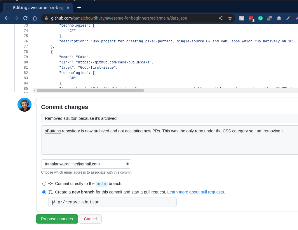 commit changes