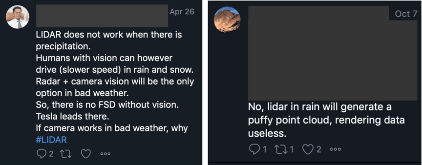 Tweet misconceptions about lidar