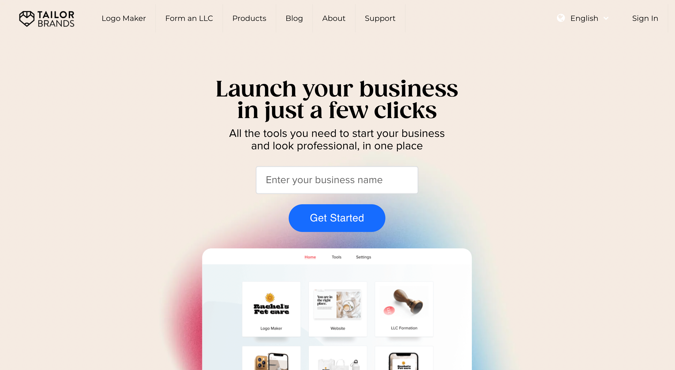 Tailor Brands Launch Your Business