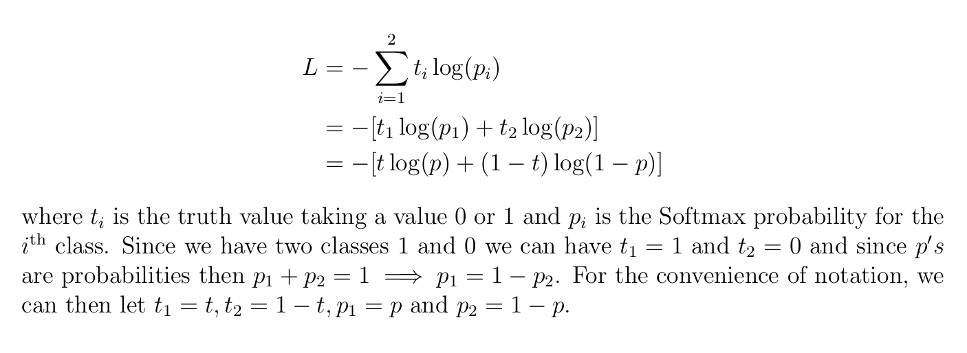 Equation 3: Mathematical Binary Cross-Entropy.