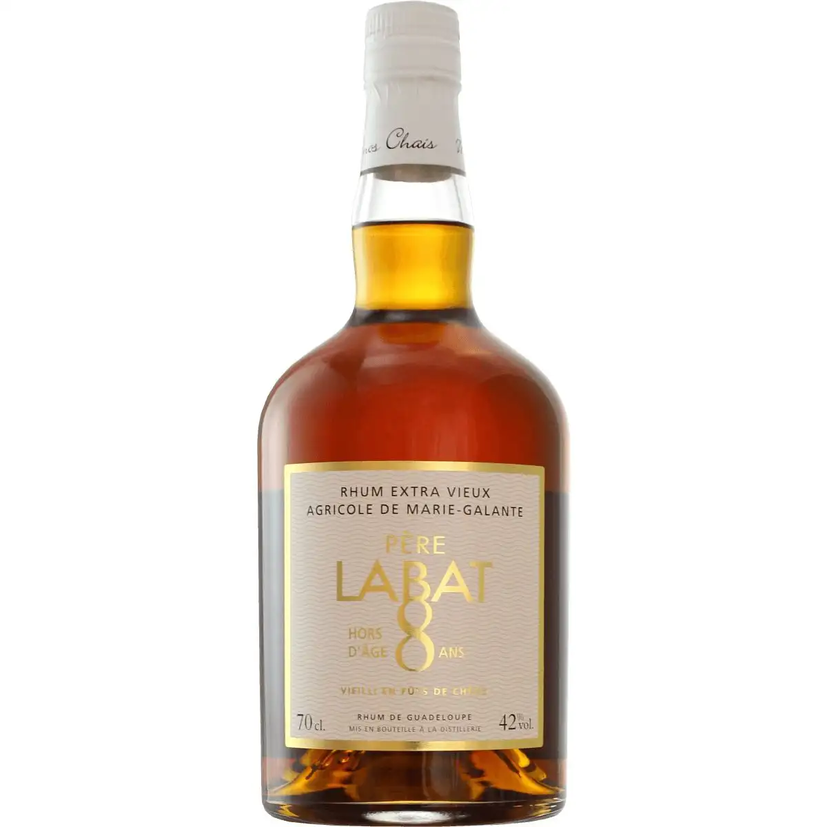 Image of the front of the bottle of the rum Père Labat 8 Ans Très Vieux