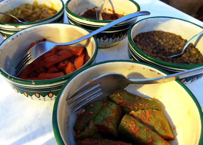 Moroccan mezze salads