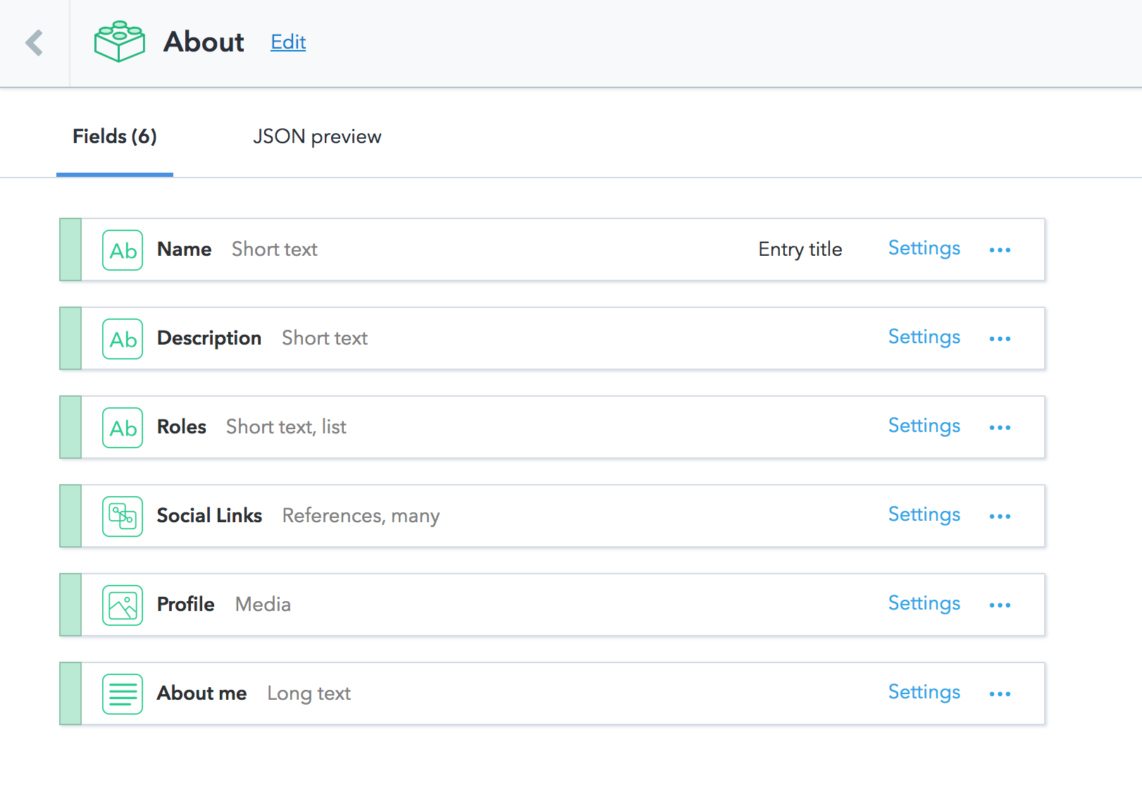 Content Model for About me