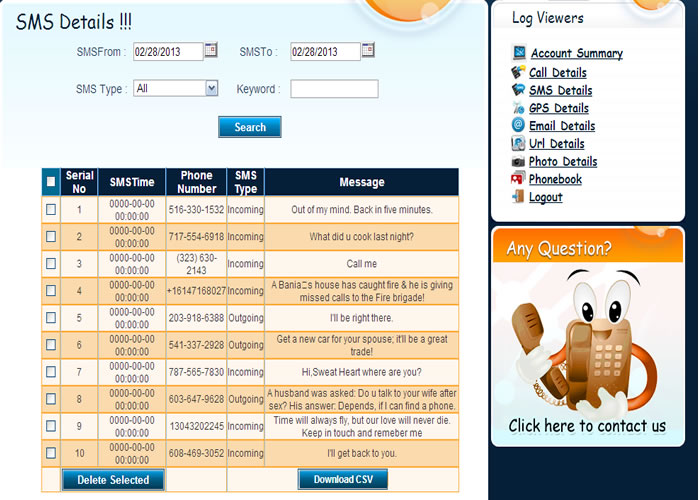 Aplikasi SADAP HP dengan SpyBubble - Pesan SMS