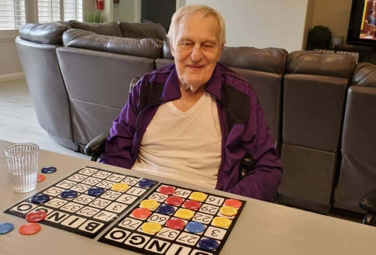 Elderly Man Playing Bingo