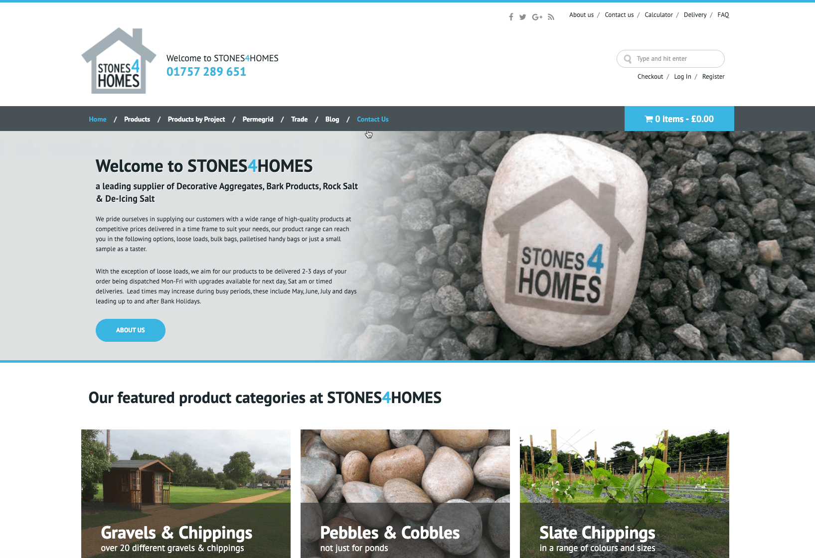 Screenshot of the Stones 4 Homes website