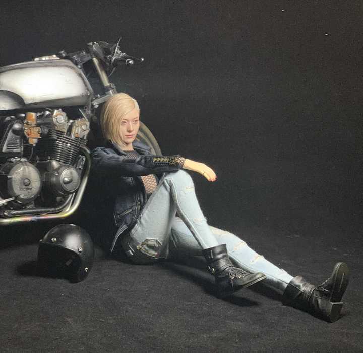 Cool Girl With Motorcycle