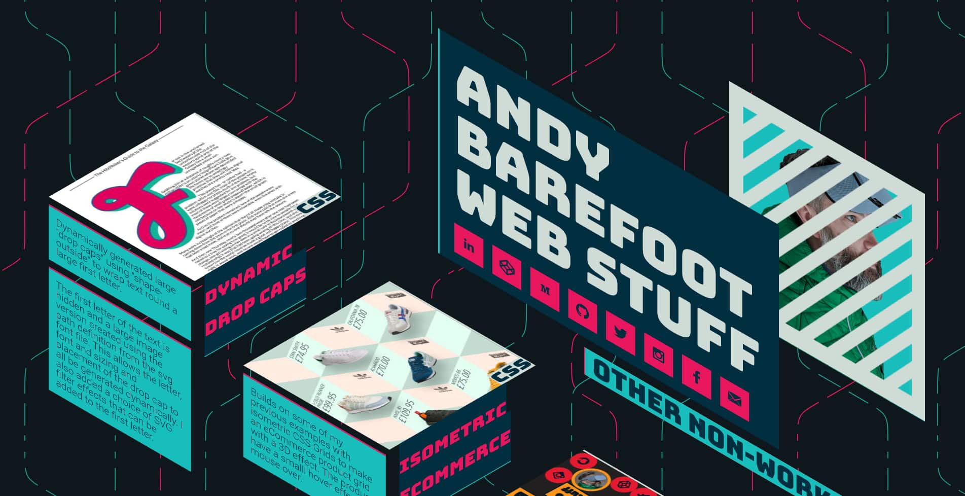 A screenshot from Andy Barefoot's extremely creative website