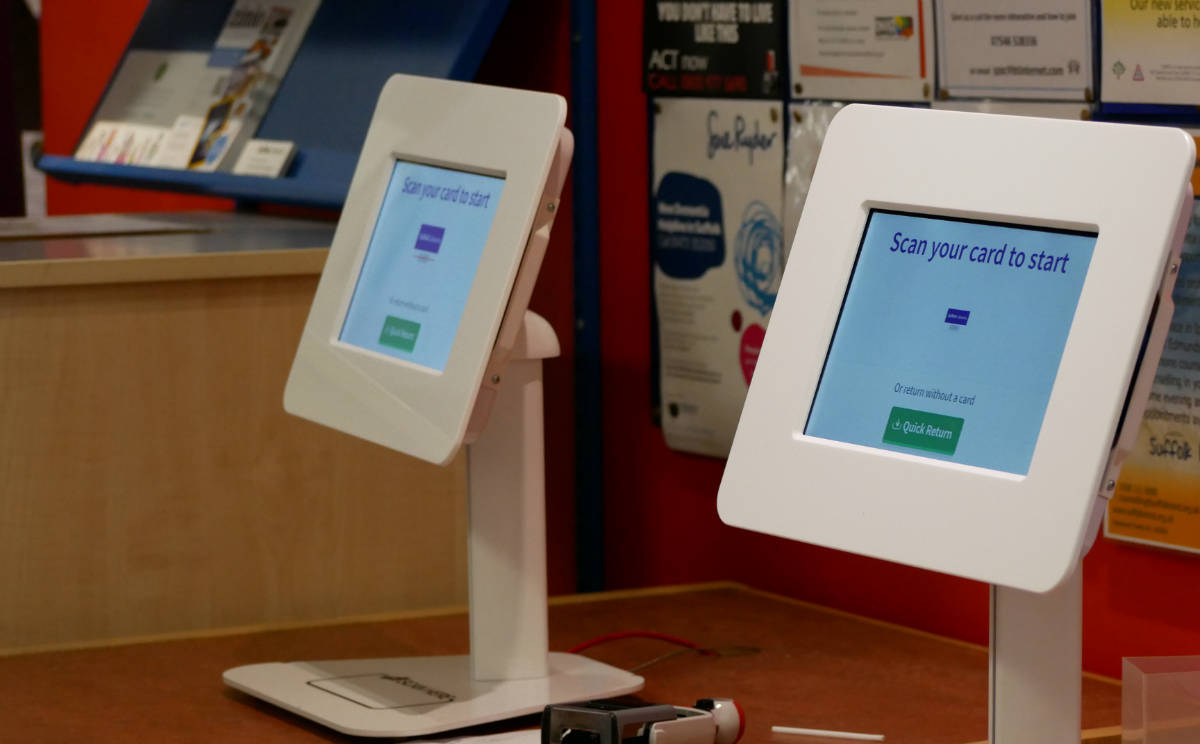 2 self-service kiosks