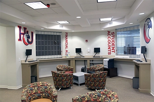 financial aid and student accounts section of campus building H
