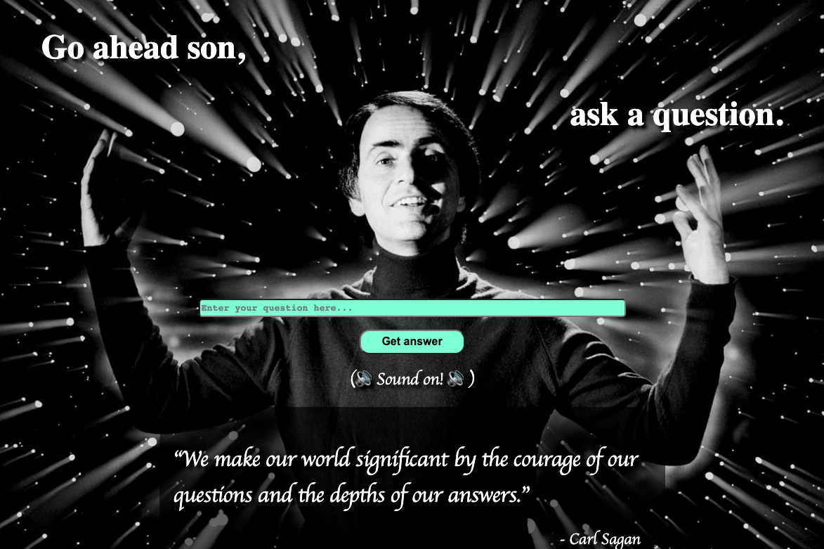 Screenshot of Ask Sagan