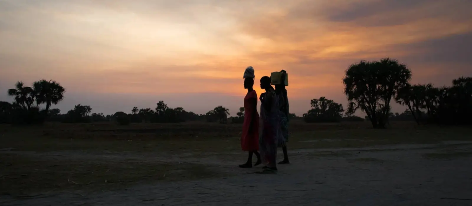 Women at sunset in South Sudan