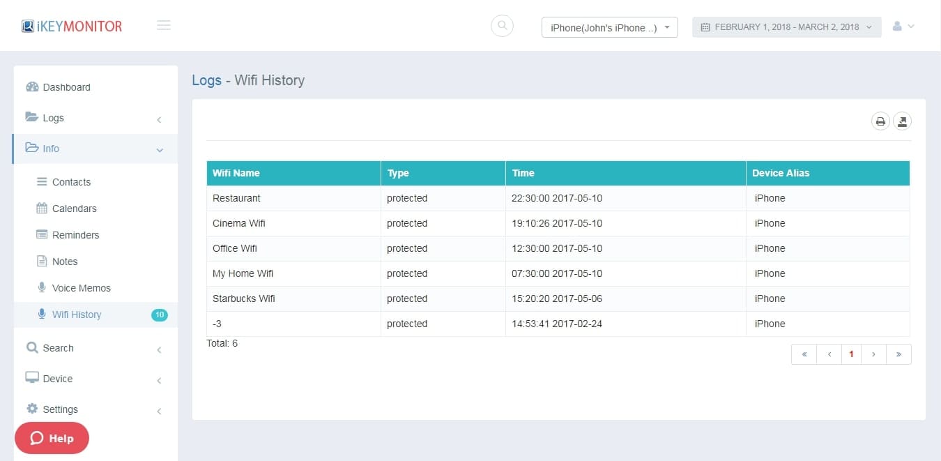 How To Tracker iPhone & Android phones (iKeyMonitor Demo iCloud Spy Supports viewing Wifi history on the target iPhone devices remotely)