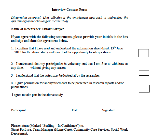 Interview consent form