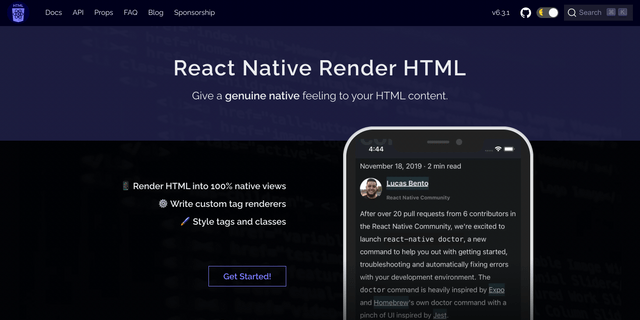 React Native Render HTML